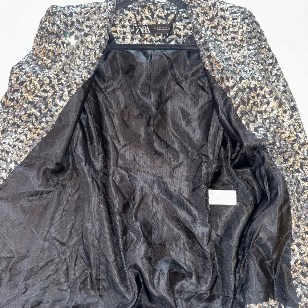 Zara Silver Sequin Blazer - Picture 10 of 12